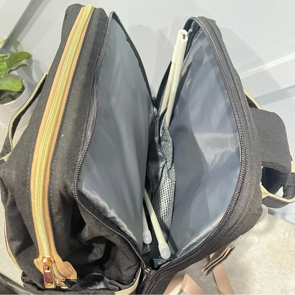 Black and Tan Diaper Bag